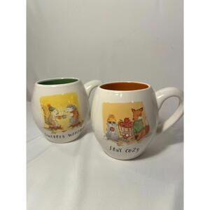Set of Sweater Weather Mugs Autumn Fall Winter Stay Cozy Animal Coffee Tea Cups